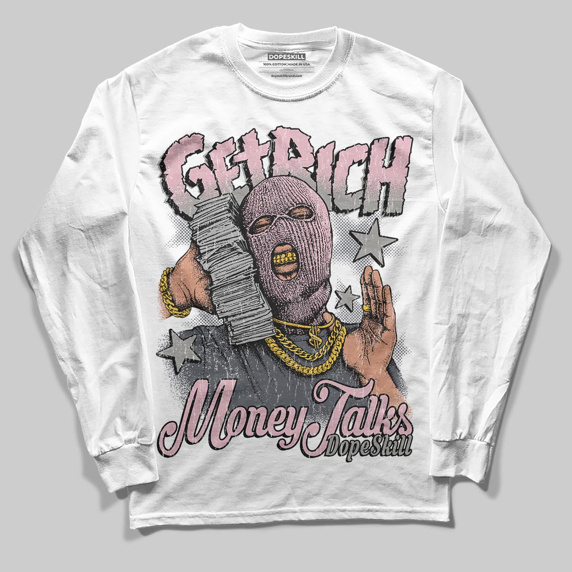 Air Max 95 OG “Pink Foam” DopeSkill Long Sleeve T-Shirt Get Rich Graphic Streetwear - White