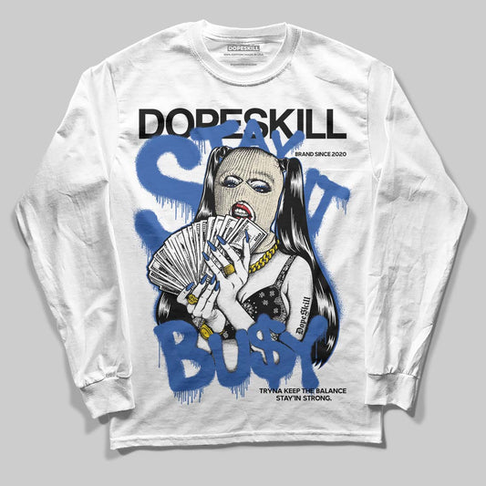 Jordan 1 Low Travis Scott x Fragment DopeSkill Long Sleeve T-Shirt Stay It Busy Graphic Streetwear - White