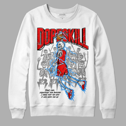 Jordan 12 “Cherry” DopeSkill Sweatshirt Thunder Dunk Graphic Streetwear - White 