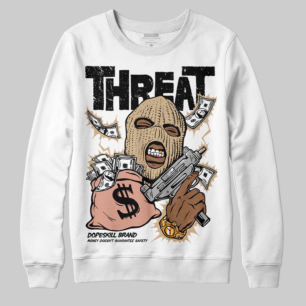 TAN Sneakers DopeSkill Sweatshirt Under Threat Graphic Streetwear - White