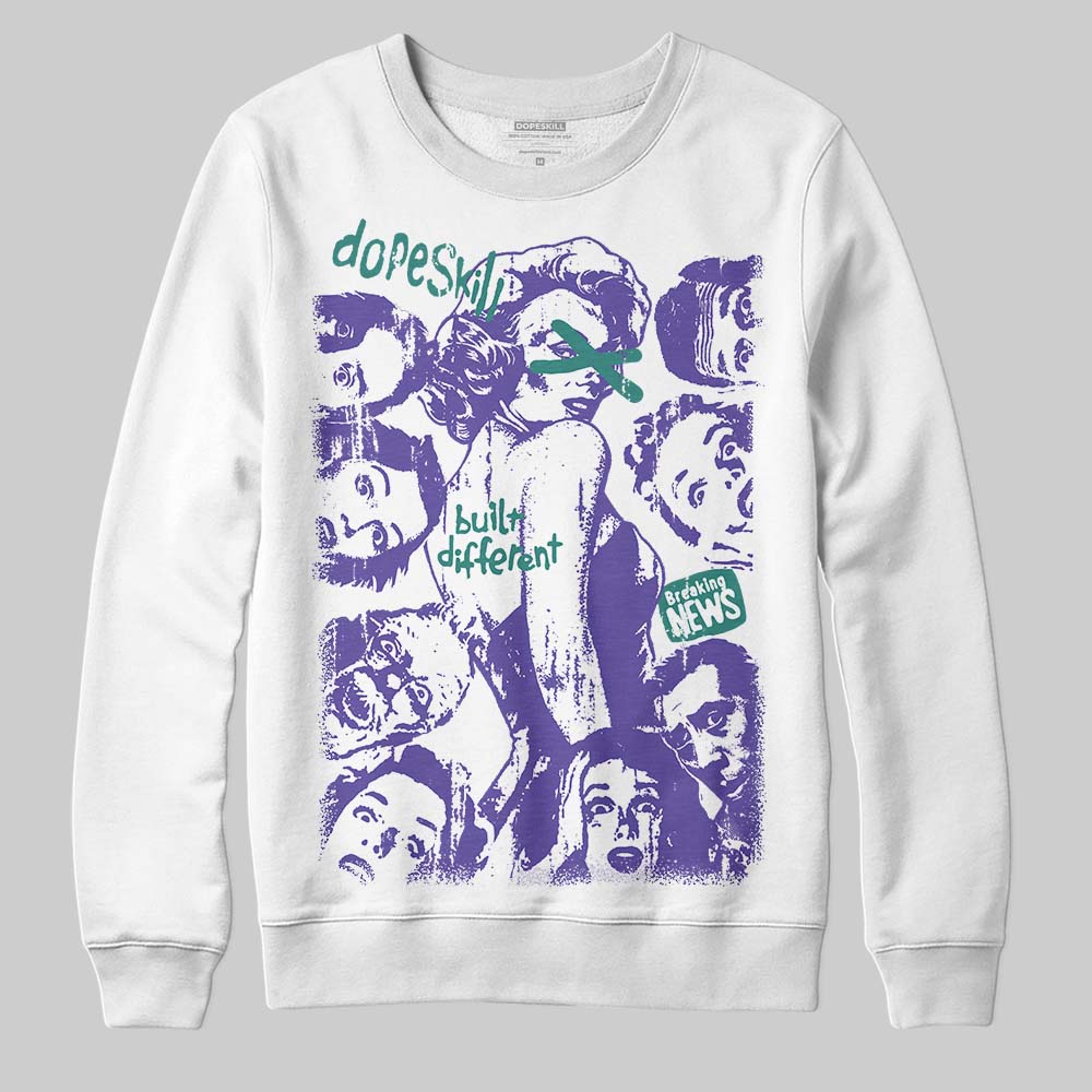 Jordan 5 OG “Grape” DopeSkill Sweatshirt Built Different Graphic Streetwear - White