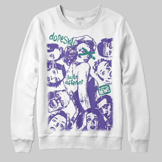 Jordan 5 OG “Grape” DopeSkill Sweatshirt Built Different Graphic Streetwear - White