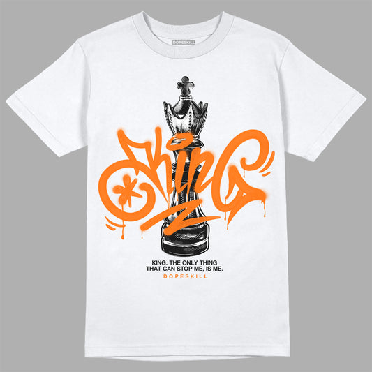 Orange, Black & White Sneakers DopeSkill T-Shirt King Chess Graphic Streetwear - White 