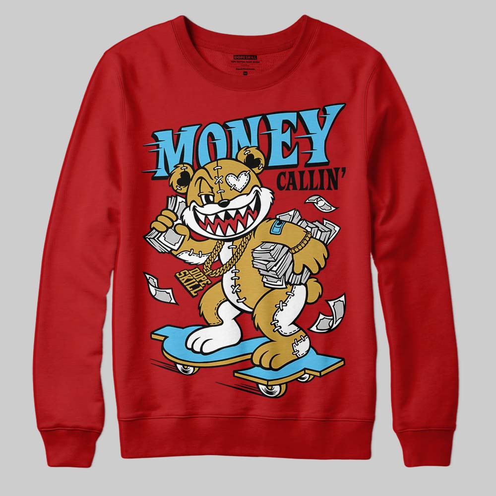 Red Sneakers DopeSkill Sweatshirt Money Callin' Graphic Streetwear - Red