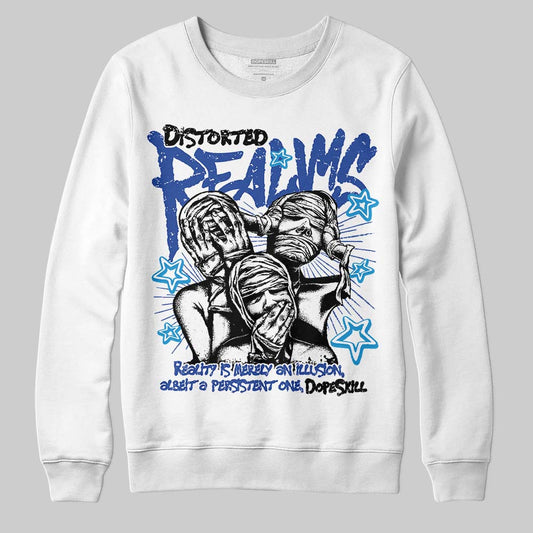 Royal Blue Sneakers DopeSkill Sweatshirt Distorted Realms Graphic Streetwear - White
