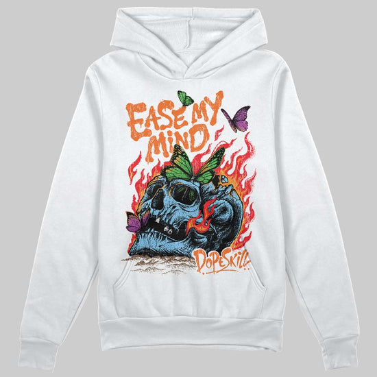 Orange, Black and White Sneakers DopeSkill Hoodie Sweatshirt Ease My Mind Graphic Streetwear - White