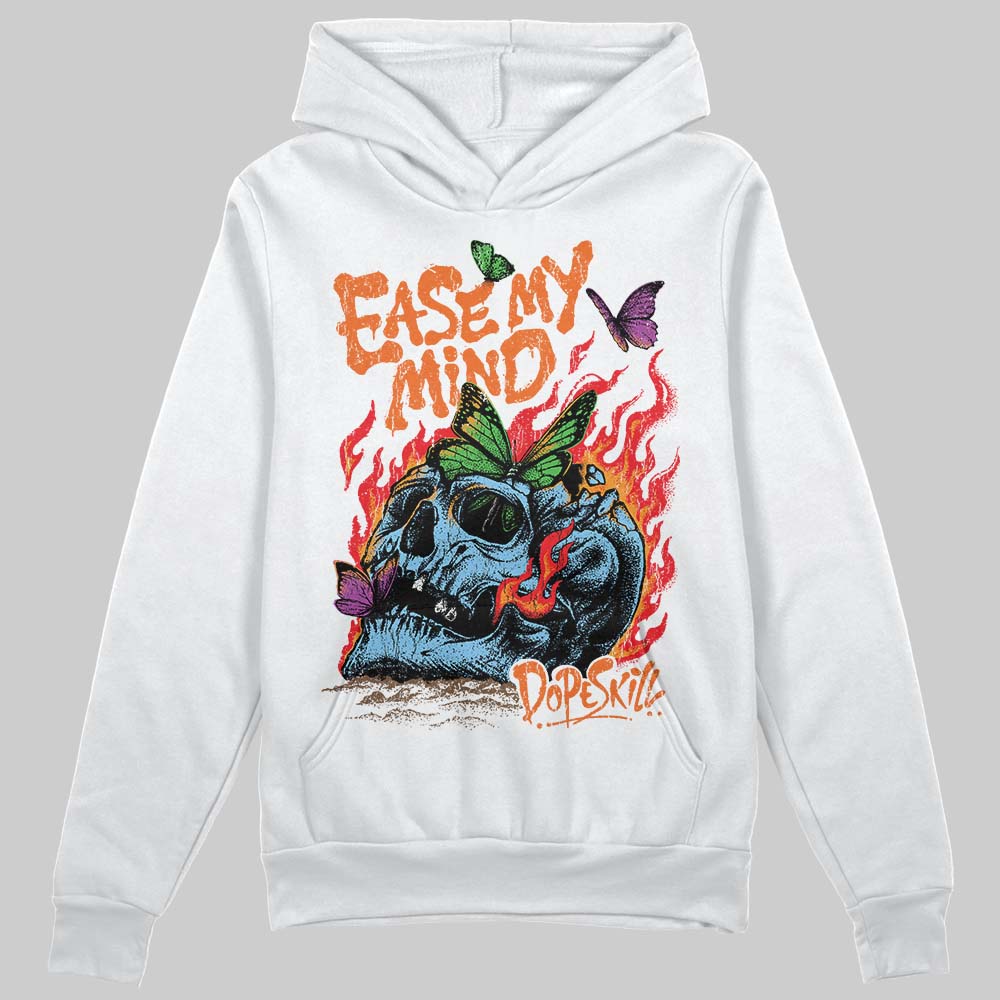Orange, Black and White Sneakers DopeSkill Hoodie Sweatshirt Ease My Mind Graphic Streetwear - White