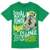 Jordan 5 “Lucky Green” DopeSkill Green T-shirt Real Ones Move In Silence Graphic Streetwear