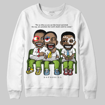Nike SB Dunk Low Chlorophyll DopeSkill Sweatshirt First Sunday Graphic Streetwear - White