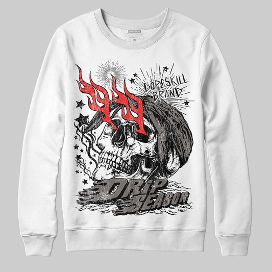 Jordan 4 Retro Cave Stone DopeSkill Sweatshirt Drip Season Graphic Streetwear - White
