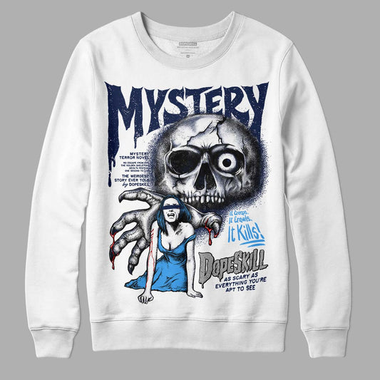 Jordan 3 "Midnight Navy" DopeSkill Sweatshirt Mystery Ghostly Grasp Graphic Streetwear - White
