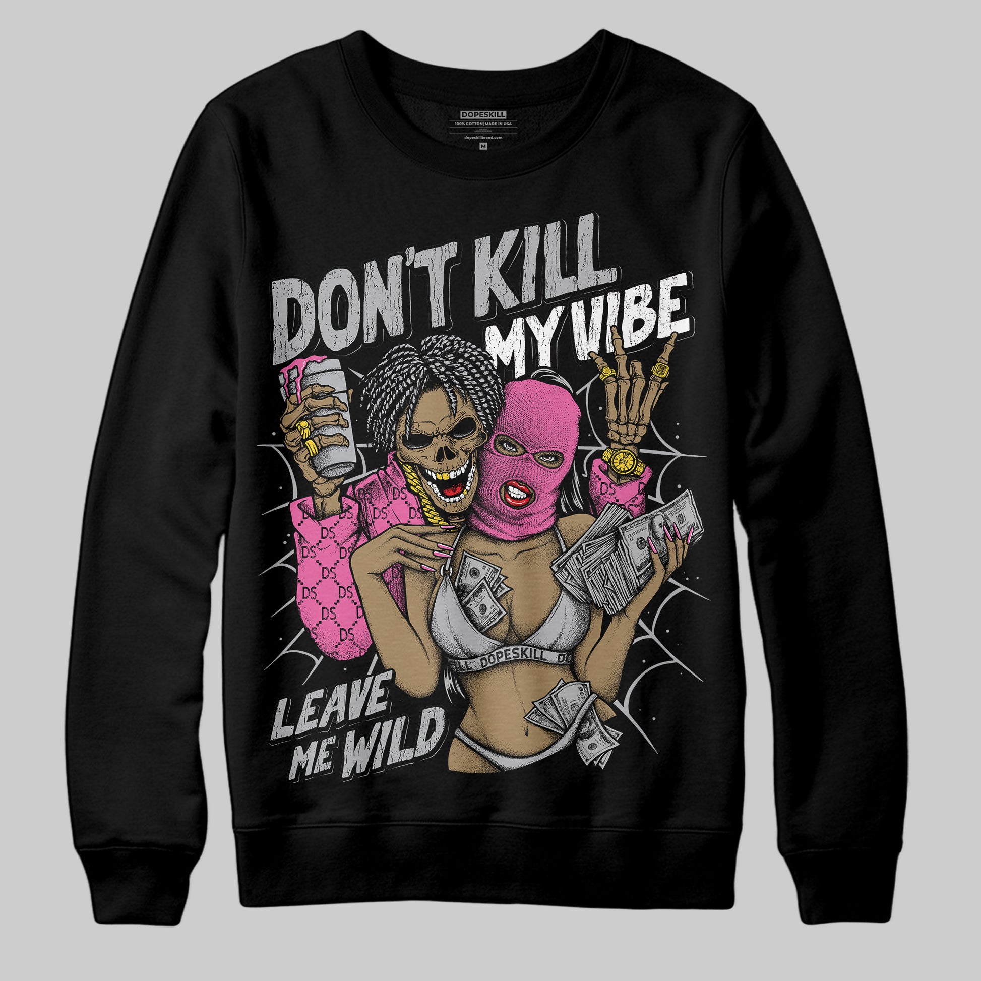 Asics Gel-Kayano 14 ‘Cream Sweet Pink’ DopeSkill Sweatshirt Don't Kill My Vibe Graphic Streetwear - Black