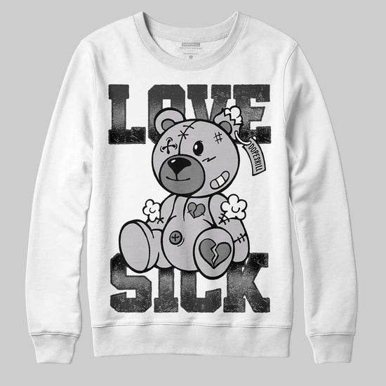 Grey Sneakers DopeSkill Sweatshirt Love Sick Graphic Streetwear - White