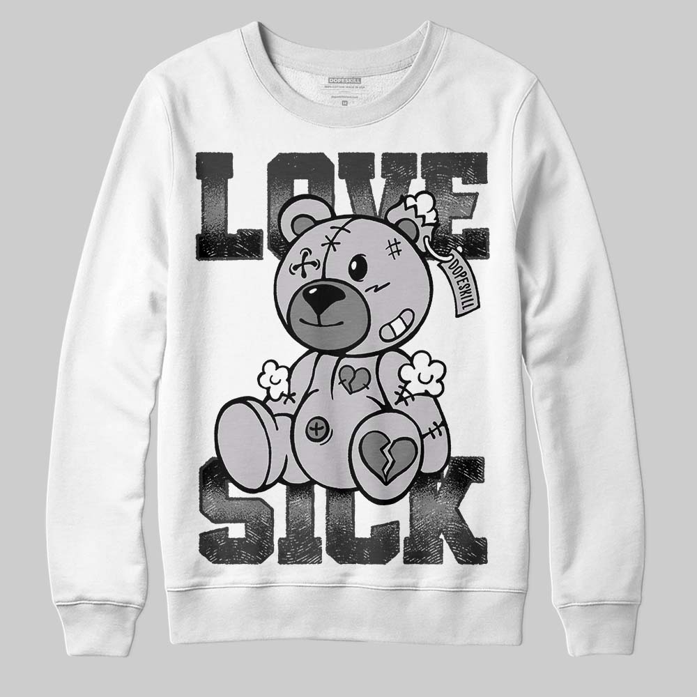 Grey Sneakers DopeSkill Sweatshirt Love Sick Graphic Streetwear - White