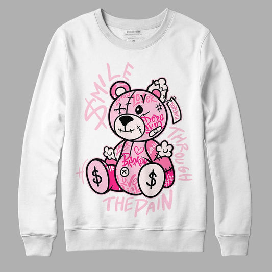 Dunk Low LX Pink Foam DopeSkill Sweatshirt Smile Through The Pain Graphic Streetwear - White