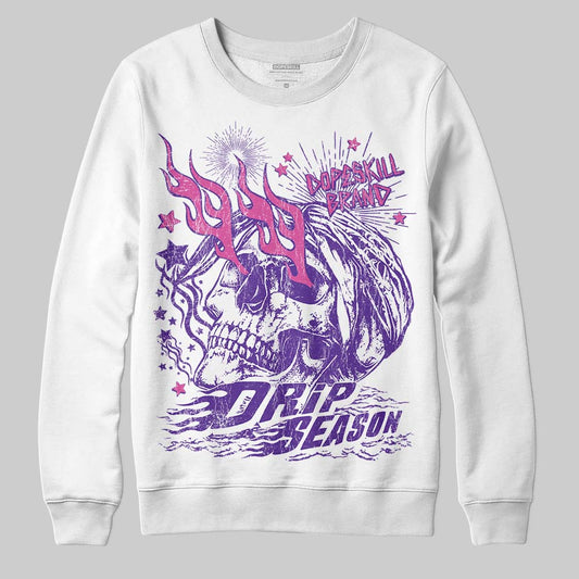 PURPLE Sneakers DopeSkill Sweatshirt Drip Season Graphic Streetwear - White