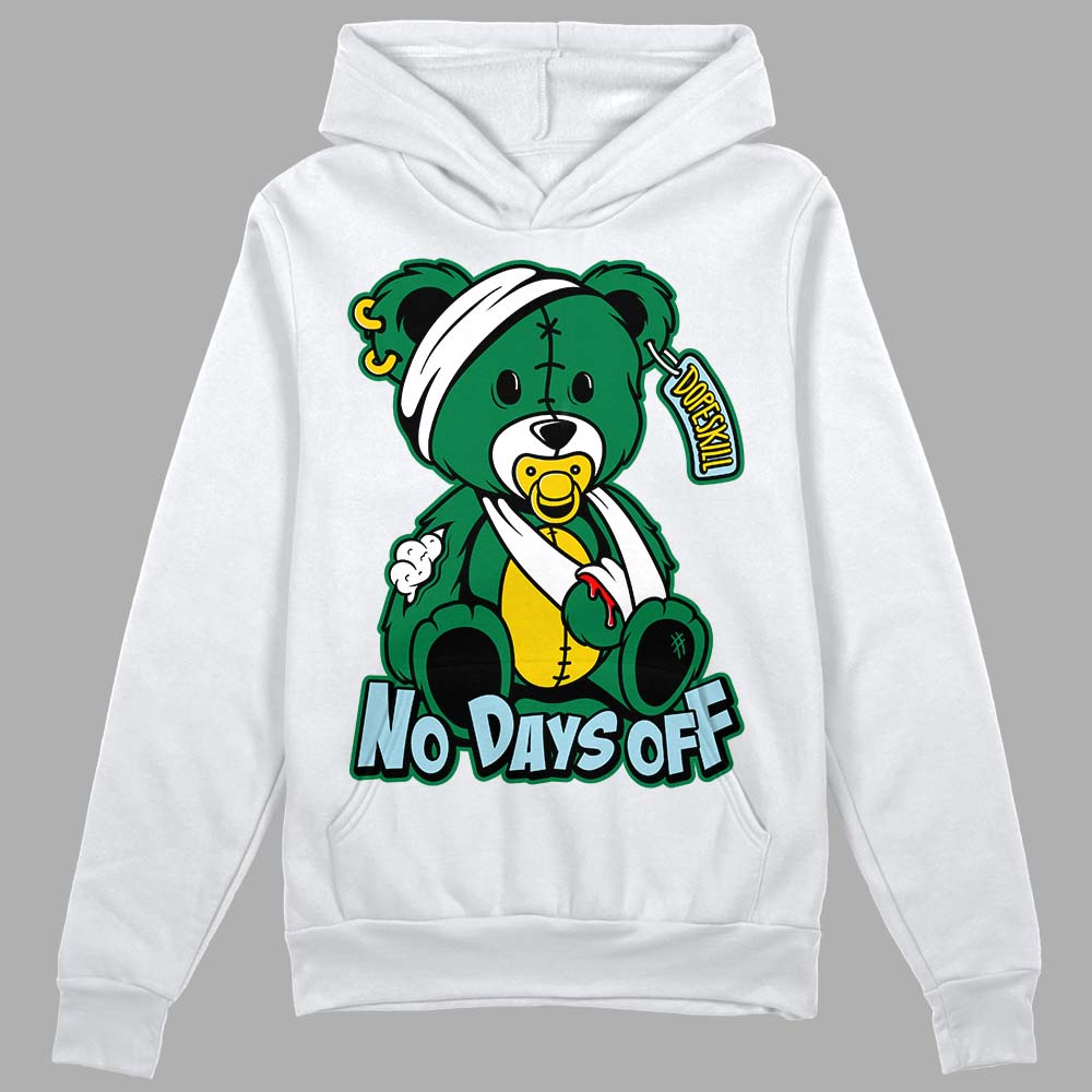 Jordan 5 “Lucky Green” DopeSkill Hoodie Sweatshirt Hurt Bear Graphic Streetwear - White