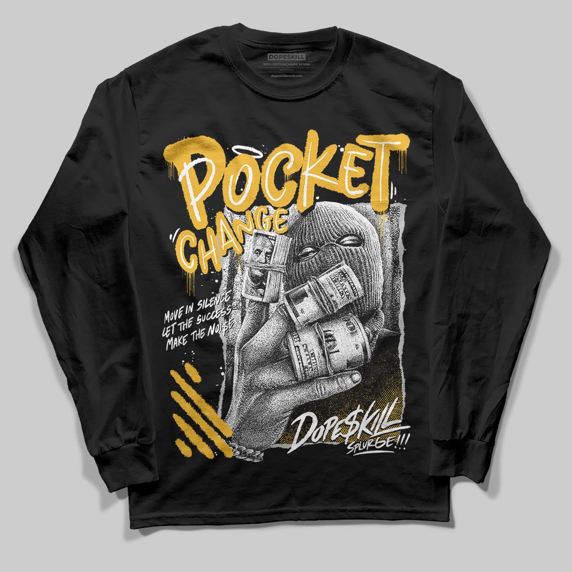 Jordan 5 'Tokyo' DopeSkill Long Sleeve T-Shirt Pocket Change Graphic Streetwear - Black