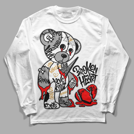 Jordan 11 "Gratitude" DopeSkill Long Sleeve T-Shirt Broken Heart Graphic Streetwear - White