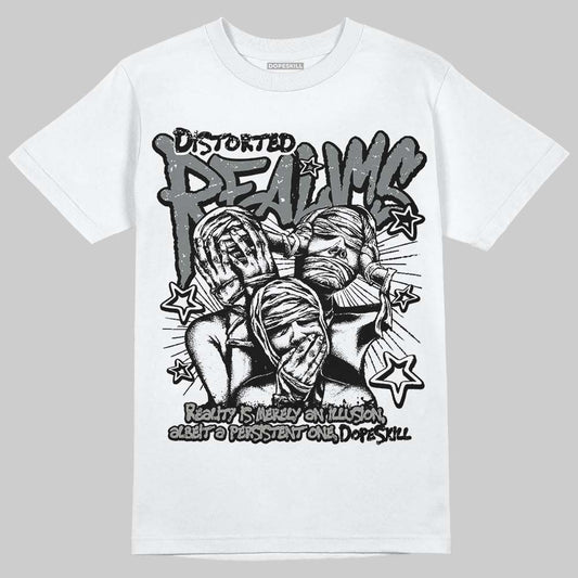 Jordan 9 Cool Grey DopeSkill T-Shirt Distorted Realms Graphic Streetwear - White