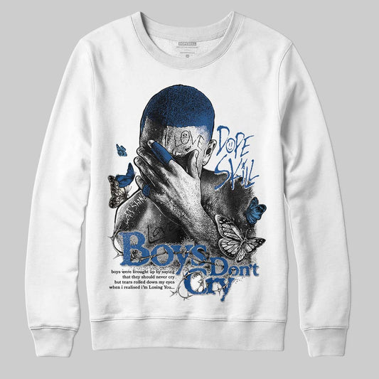 Jordan 1 Low OG “Storm Blue” DopeSkill Sweatshirt Boys Don't Cry Graphic Streetwear - White