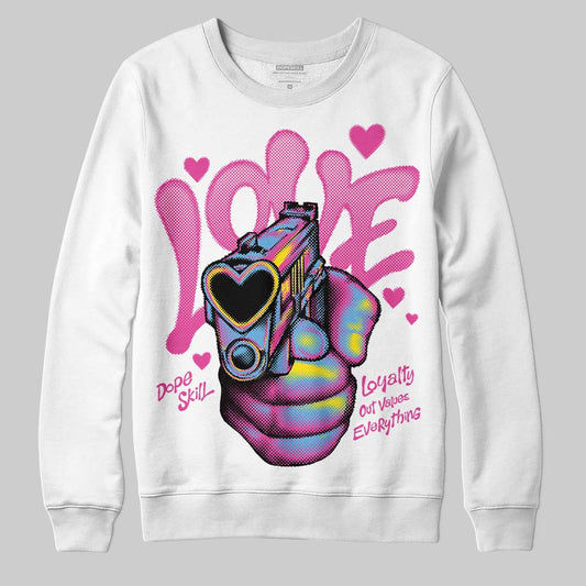 Dunk Low GS 'Triple Pink' DopeSkill Sweatshirt Love Graphic Streetwear - White