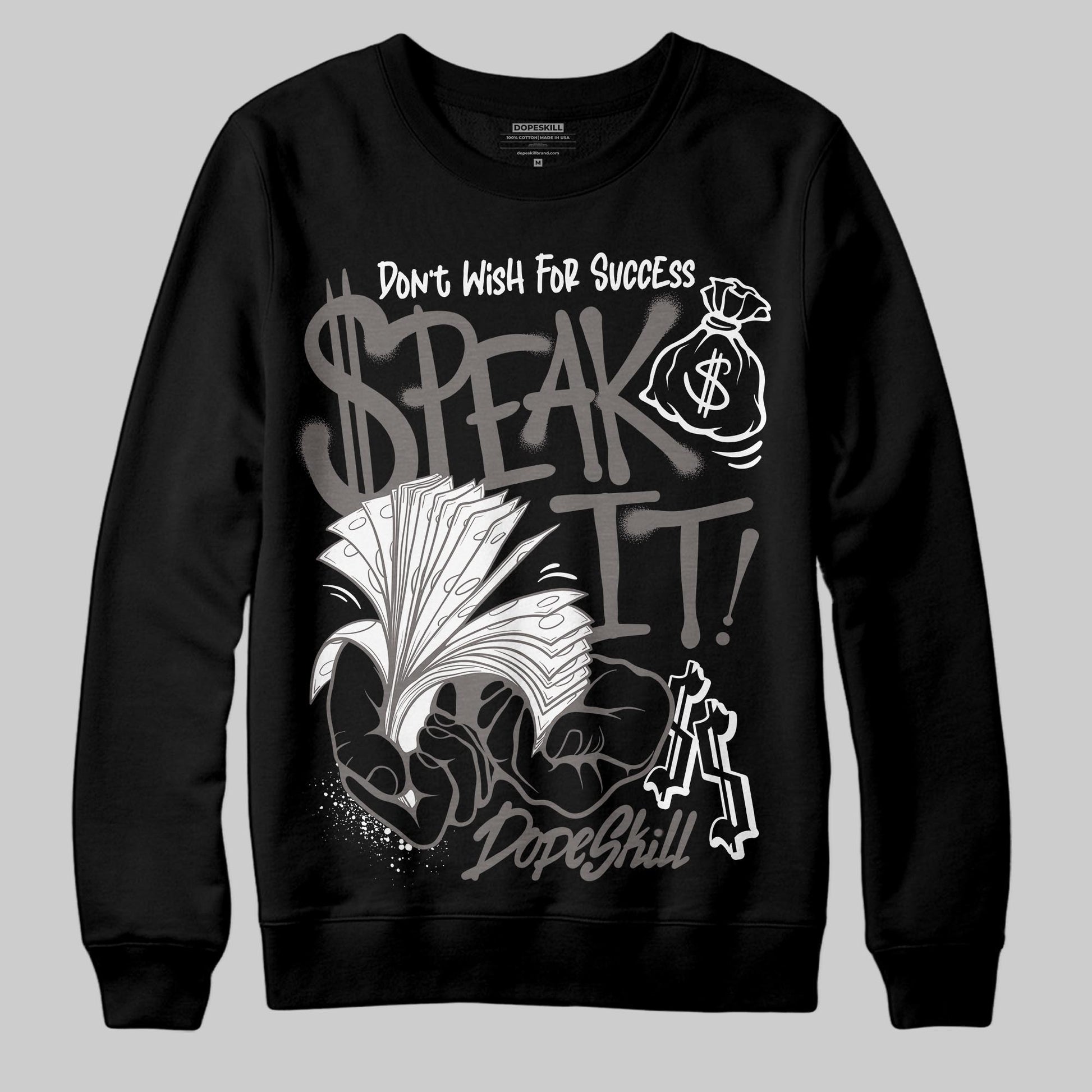Jordan 4 Retro Cave Stone DopeSkill Sweatshirt Speak It Graphic Streetwear - Black