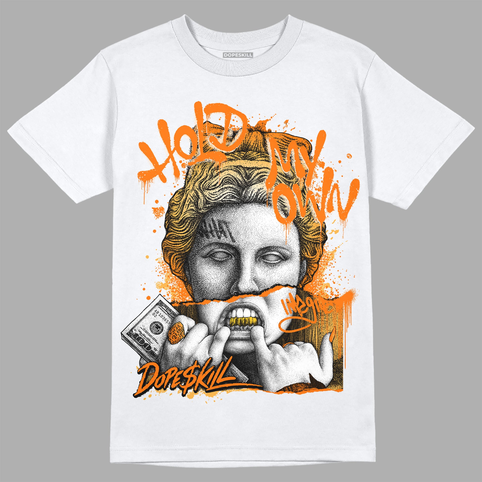Wmns Dunk Low 'Magma Orange DopeSkill T-Shirt Hold My Own Graphic Streetwear - White