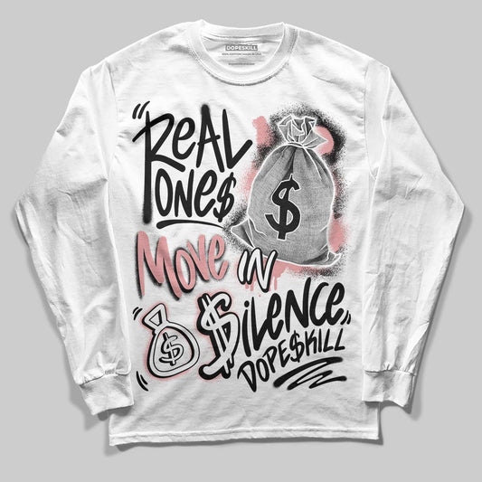 Harris Tweed x Wmns Dunk Low 'Black Phantom' DopeSkill Long Sleeve T-Shirt Real Ones Move In Silence Graphic Streetwear - White