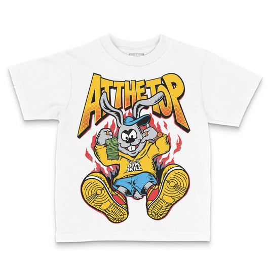 Yellow Sneakers DopeSkill Toddler Kids T-shirt At The Top Graphic Streetwear - White