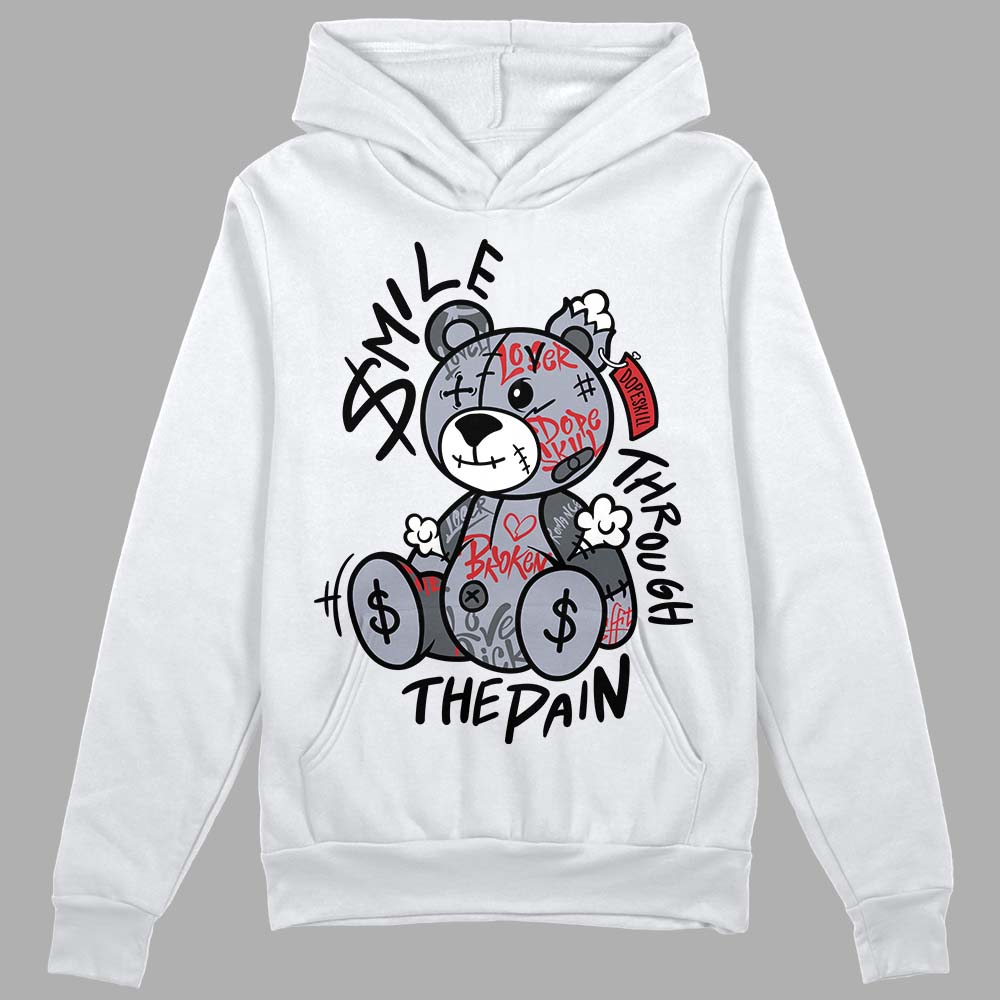 Jordan 4 “Bred Reimagined” DopeSkill Hoodie Sweatshirt Smile Through The Pain Graphic Streetwear - White