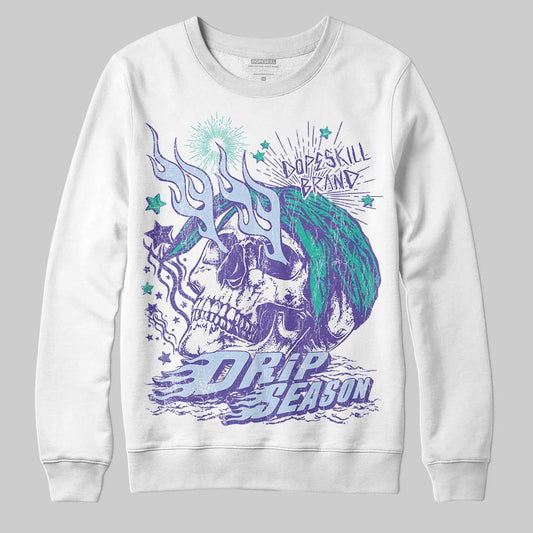 Jordan 5 OG “Grape” DopeSkill Sweatshirt Drip Season Graphic Streetwear - White