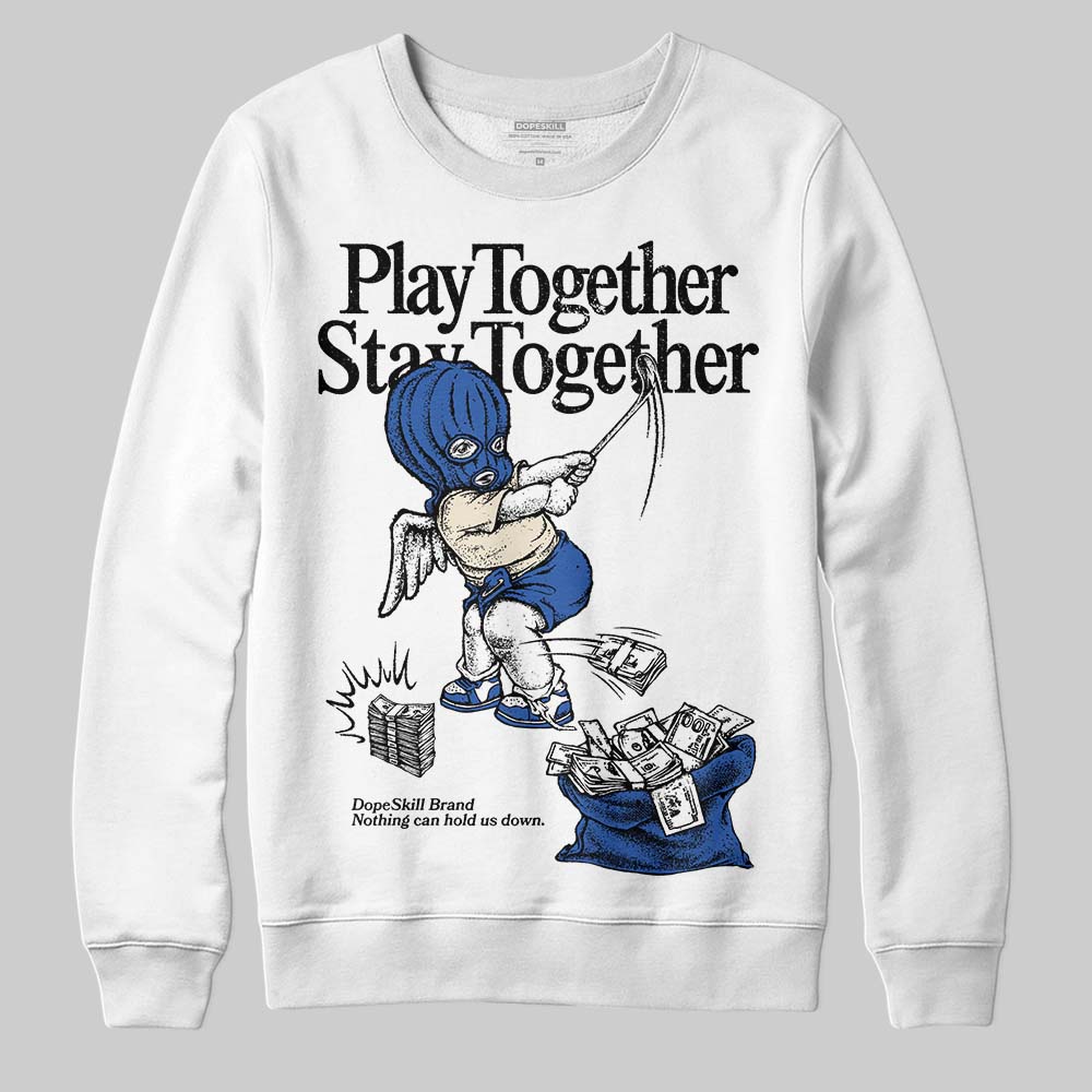 Jordan 1 Low Travis Scott x Fragment DopeSkill Sweatshirt Play together, Stay together Graphic Streetwear - White