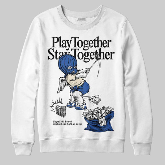 Jordan 1 Low Travis Scott x Fragment DopeSkill Sweatshirt Play together, Stay together Graphic Streetwear - White