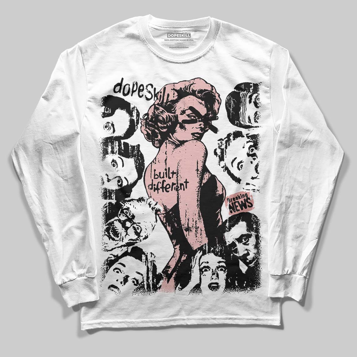 Jordan 40 “Dusty Rose” DopeSkill Long Sleeve T-Shirt Built Different Graphic Streetwear - White