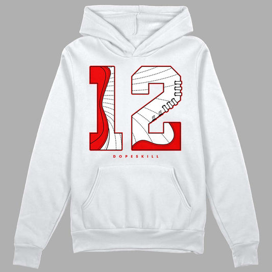 Jordan 12 “Cherry” DopeSkill Hoodie Sweatshirt No.12 Graphic Streetwear - White 
