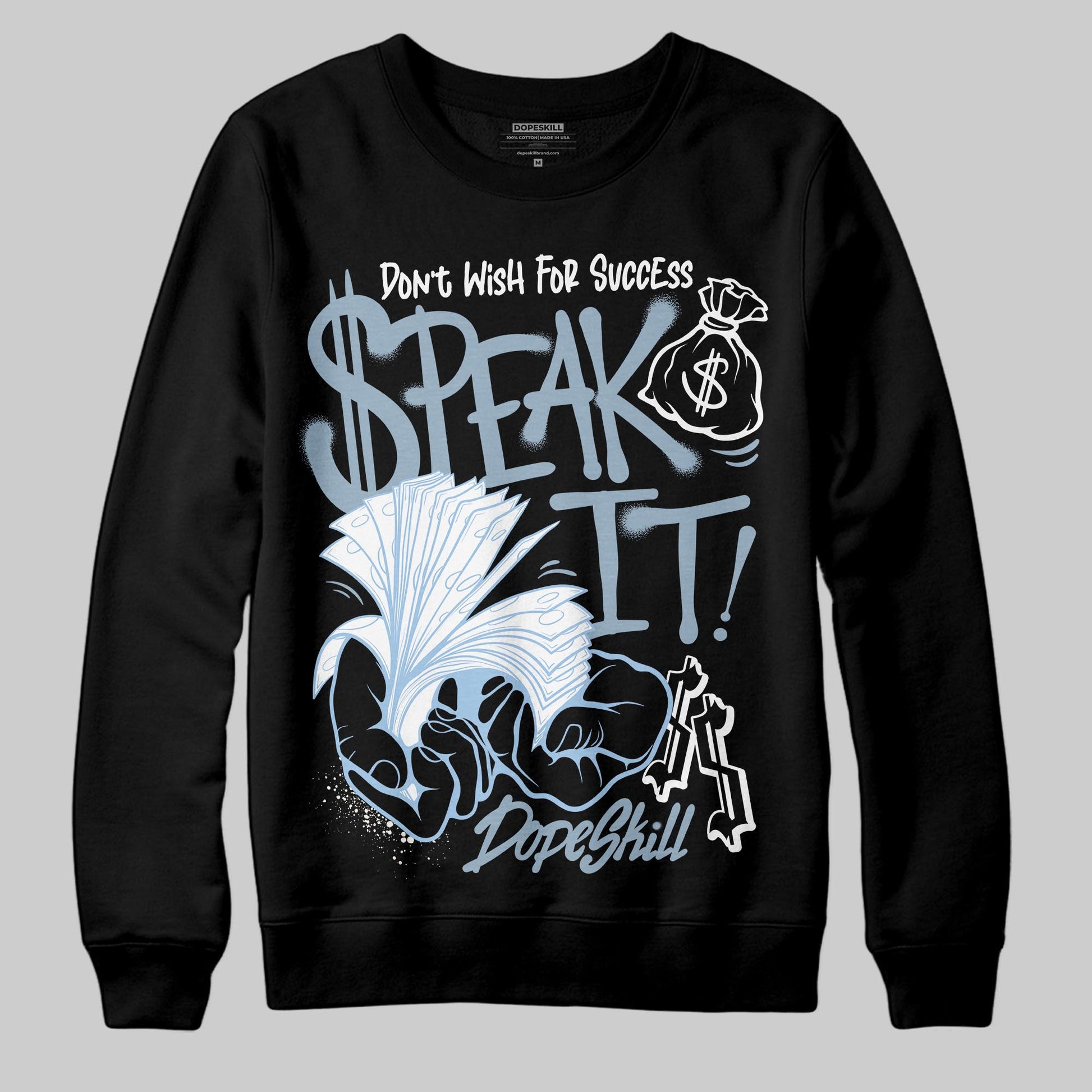 Jordan 40 “Blue Suede” DopeSkill Sweatshirt Speak It Graphic Streetwear - Black