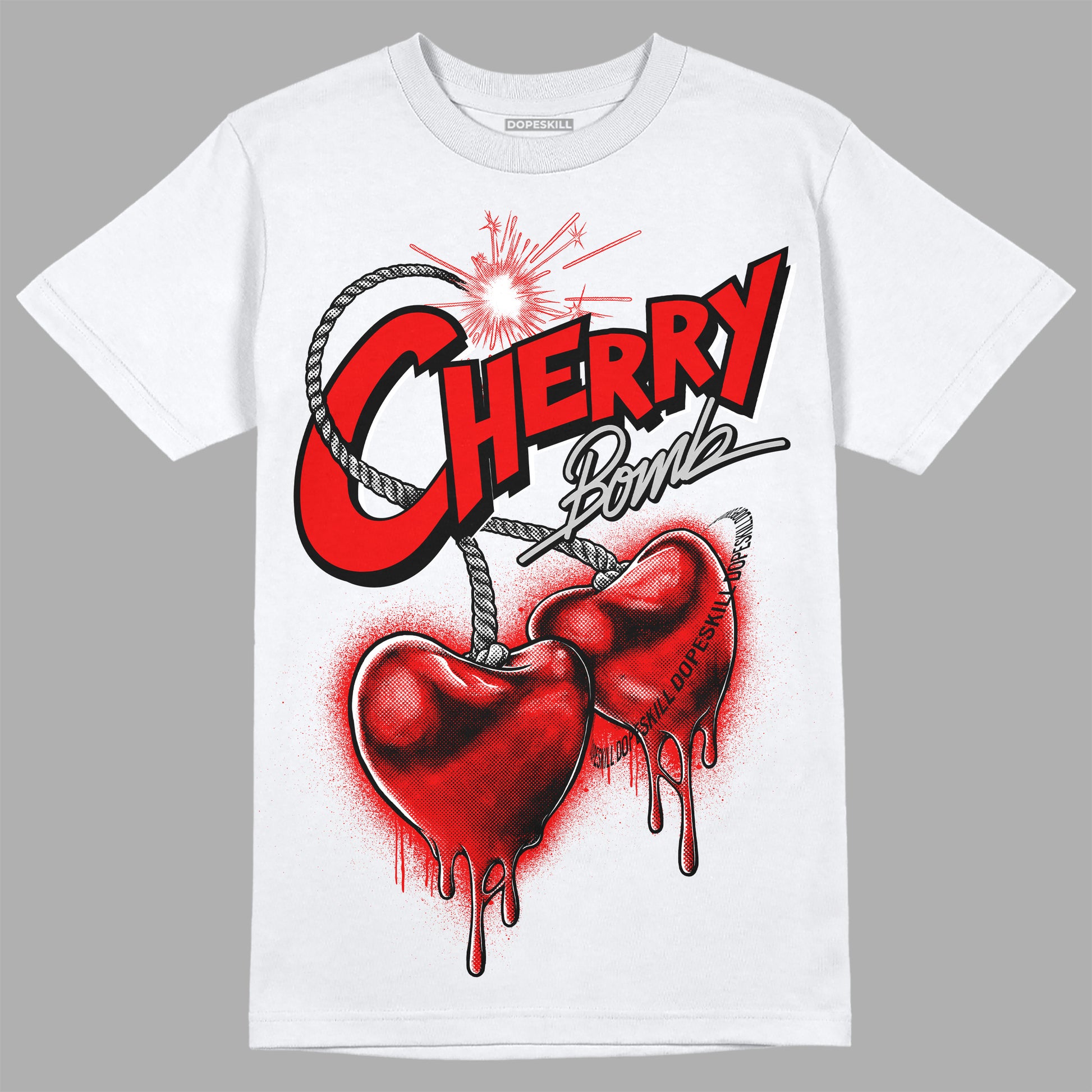Jordan 12 “Cherry” DopeSkill T-Shirt Cherry Bomb Graphic Streetwear - White