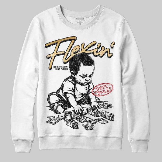 Jordan 12 Retro 'Taxi' 2025 DopeSkill Sweatshirt Flexin' Graphic Streetwear - White