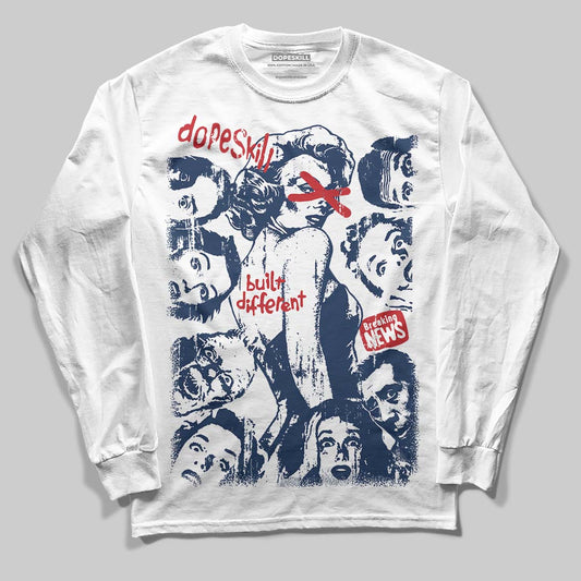 Jordan 4 SB “Summit White/Navy” DopeSkill Long Sleeve T-Shirt Built Different Graphic Streetwear - White