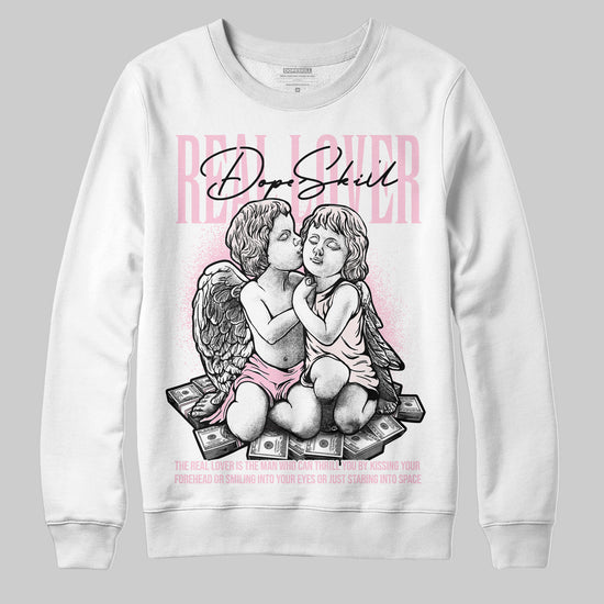 Dunk Low LX Pink Foam DopeSkill Sweatshirt Real Lover Graphic Streetwear - WHite