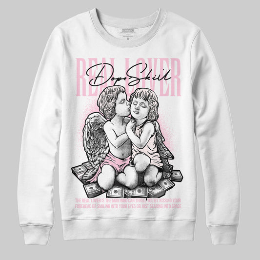 Dunk Low LX Pink Foam DopeSkill Sweatshirt Real Lover Graphic Streetwear - WHite