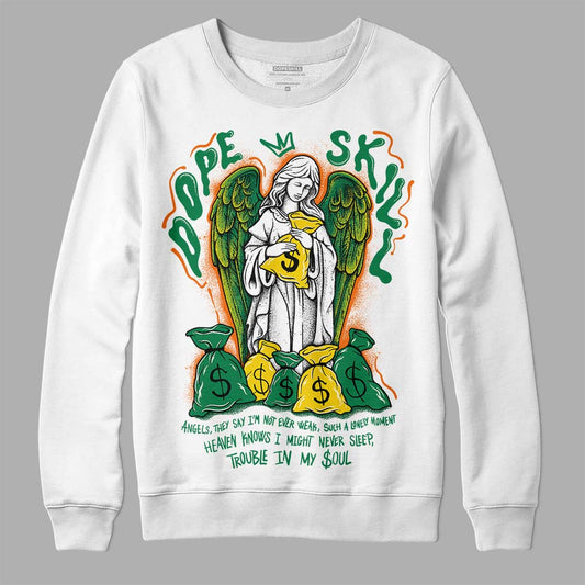 Green Sneakers DopeSkill Sweatshirt Angels Graphic Streetwear - White