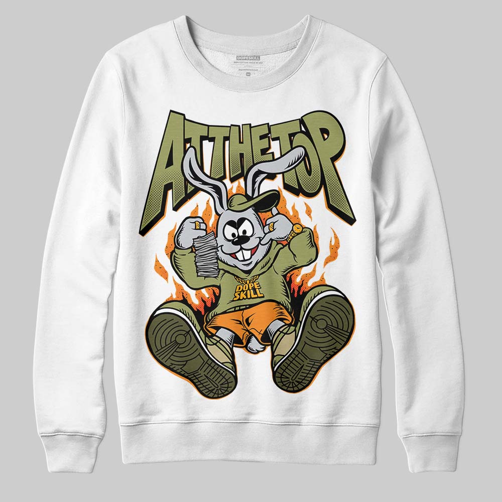 Olive Sneakers DopeSkill Sweatshirt At The Top Graphic Streetwear - White