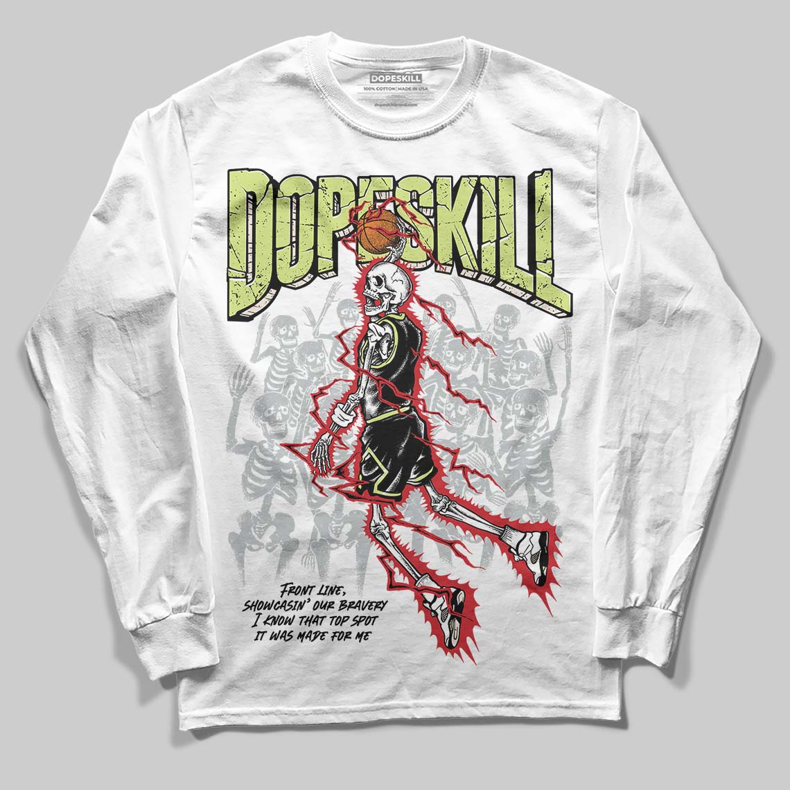 Jordan 5 “Luminous Green” DopeSkill Long Sleeve T-Shirt Thunder Dunk Graphic Streetwear - White