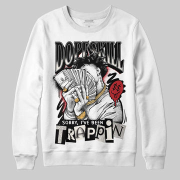 Nigel Sylvester x Jordan 1 Low OG “Nitro” DopeSkill Sweatshirt Sorry I've Been Trappin Graphic Streetwear - White