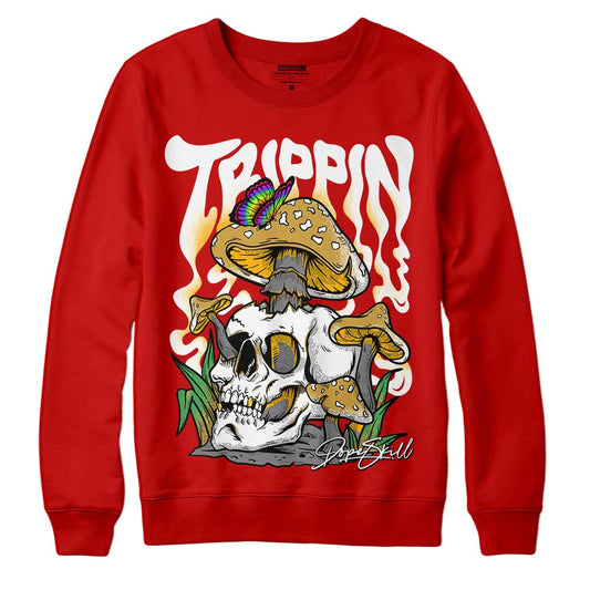 Red Sneakers DopeSkill Red Sweatshirt Trippin Graphic Streetwear