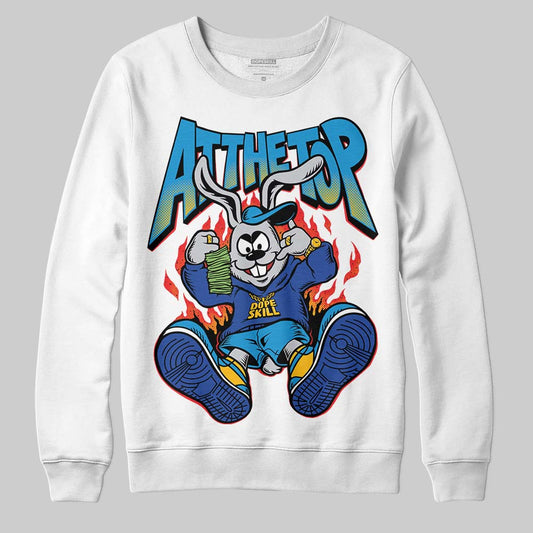 Royal Blue Sneakers DopeSkill Sweatshirt At The Top Graphic Streetwear - White