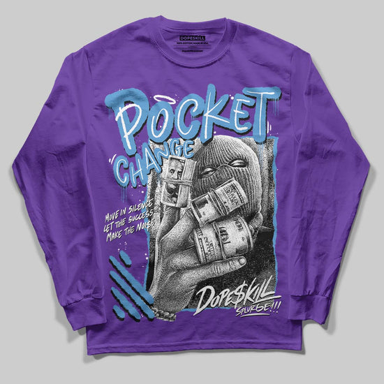 PURPLE Sneakers DopeSkill Long Sleeve T-Shirt Pocket Change Graphic Streetwear - Purple