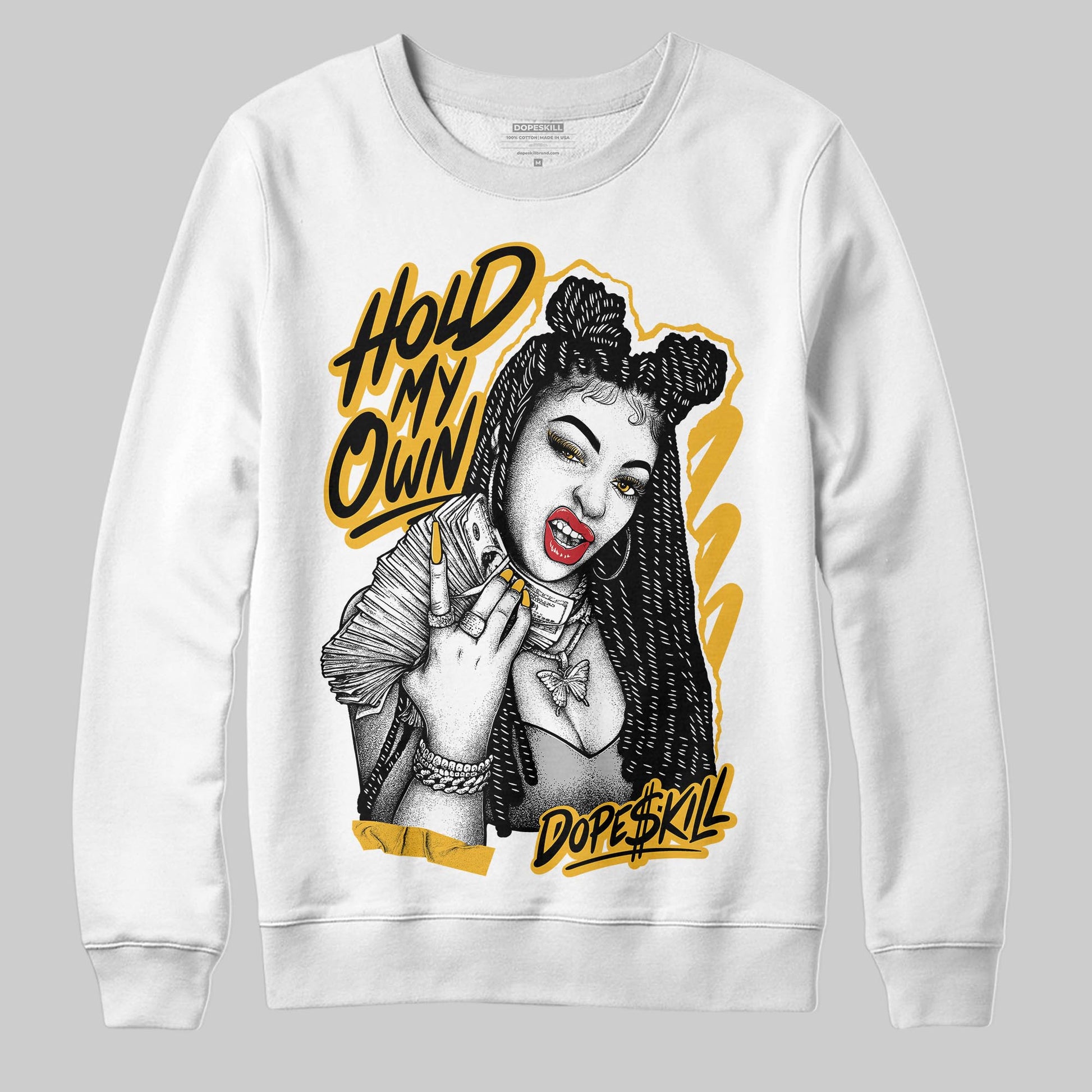 Jordan 5 'Tokyo' DopeSkill Sweatshirt New H.M.O Graphic Streetwear - White